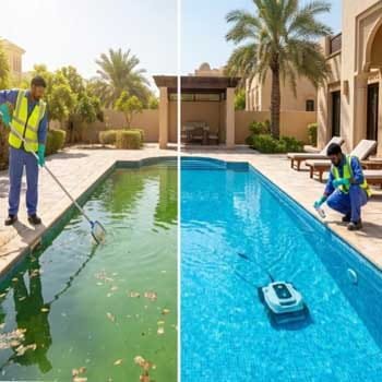 خدمة تنظيف المسابح